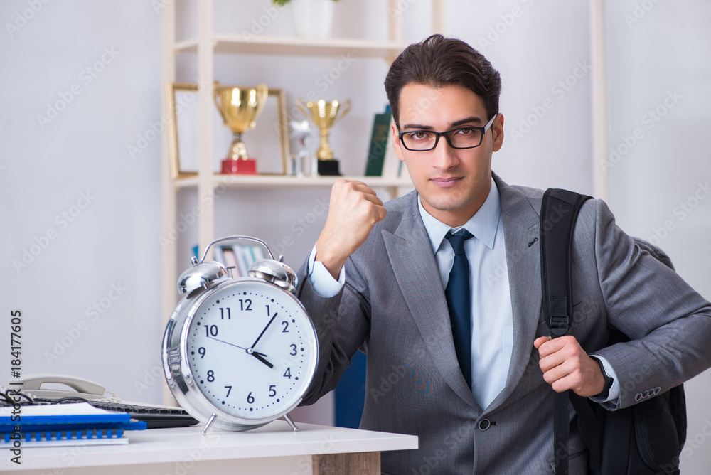 Young businessman rushing to sports gym during break Young businessman rushing to sports gym during break