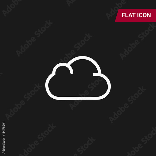 Cloud, Cloudy Isolated Flat Web Mobile Icon / Vector / Sign / Symbol / Button / Element / Silhouette
