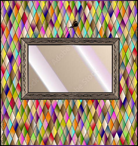 romb background with abstract mirror