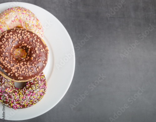 donuts on a grey table