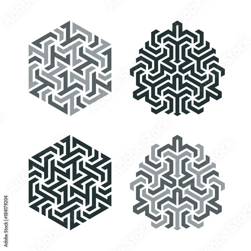 Tablou pe pânză Design tattoo in the style of geometric tessellation