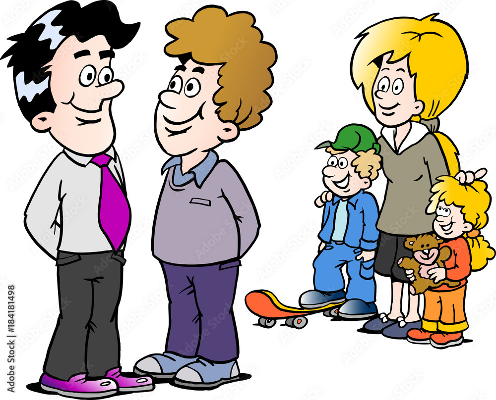 Cartoon Vector illustration of a family man and a businessman Cartoon Vector illustration of a family man and a businessman