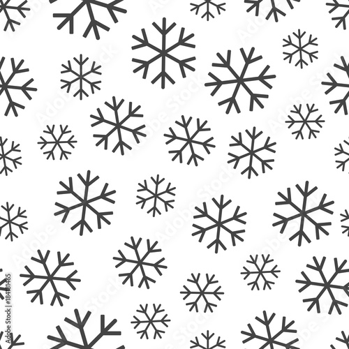 Snowflake seamless pattern background. Business flat vector illustration. Winter snowflake sign symbol pattern.