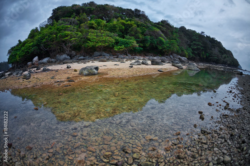 beach with gloomy sky