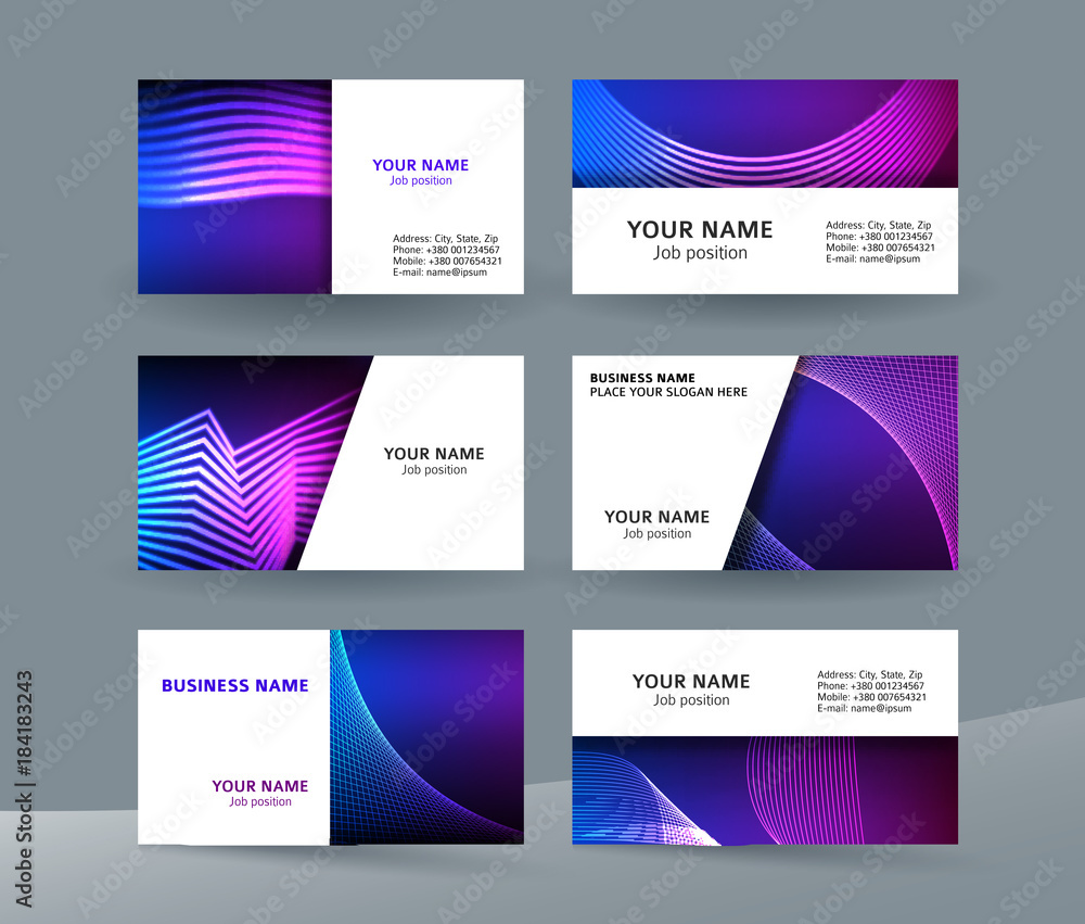 business card set background design for corporate style06