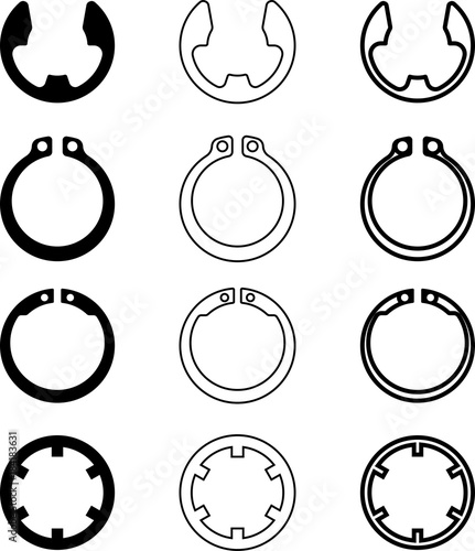 Circlip Design Collection, C-Clip, Seeger Ring, Snap Ring, Jesus Clip, Retaining Ring