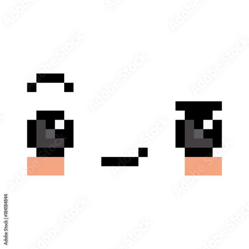 Pixel Cartoon Happy Face