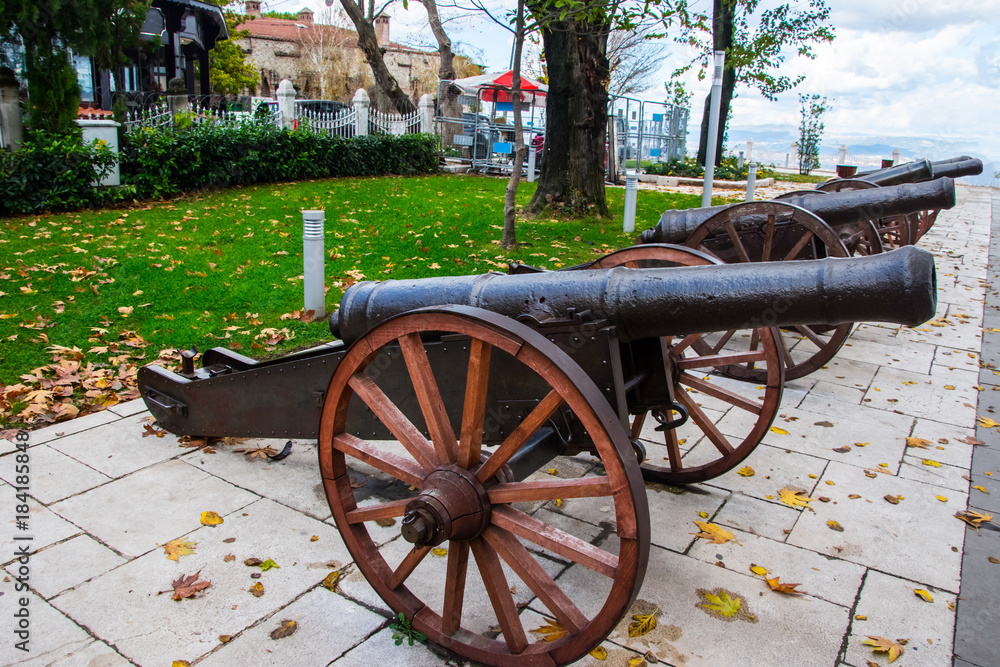 Old ottoman cannons in city of Bursa