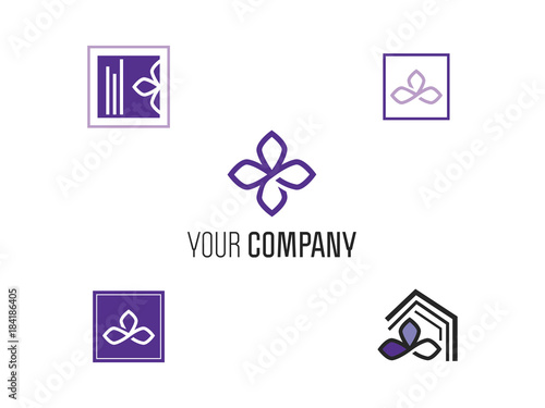 set of logos lilac
