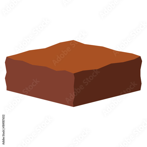 Cartoon Brownie Isolated On White Background

