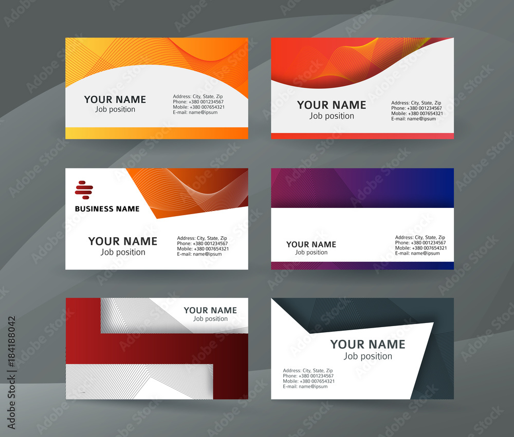 business card set background design for corporate style16