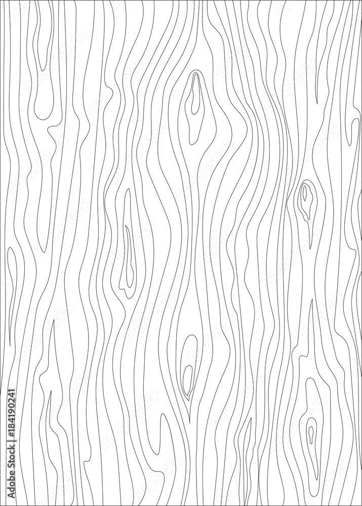Wood texture.Isolated outline vector illustration