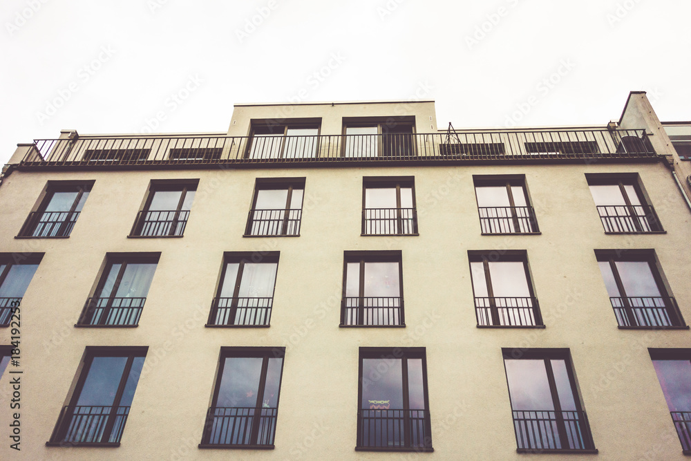 yellow office or apartment building