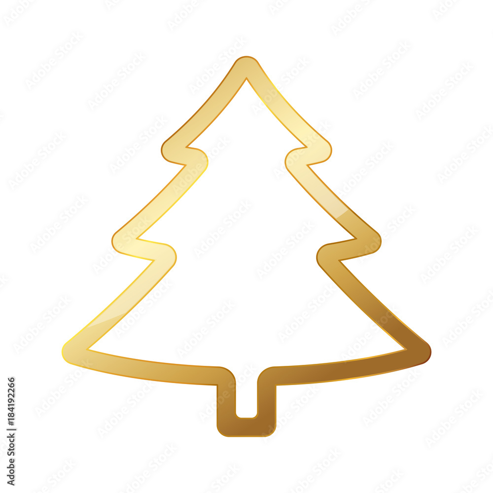 Golden Christmas tree. Vector illustration. Golden Christmas tree. Vector illustration.