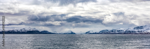 Wallpaper Mural Panorama of clouds over snowy mountains in the arctic Torontodigital.ca