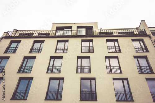 yellow office or apartment building