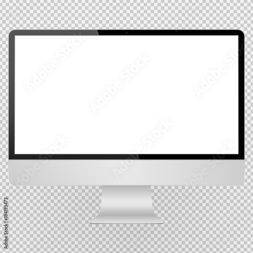 Computer display isolated on transparancy background. Layers are orderly and easily ediable.