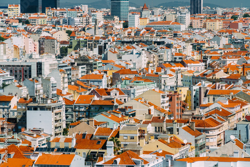 Aerial View Of Lisbon City Home Rooftops In Portugal © radub85