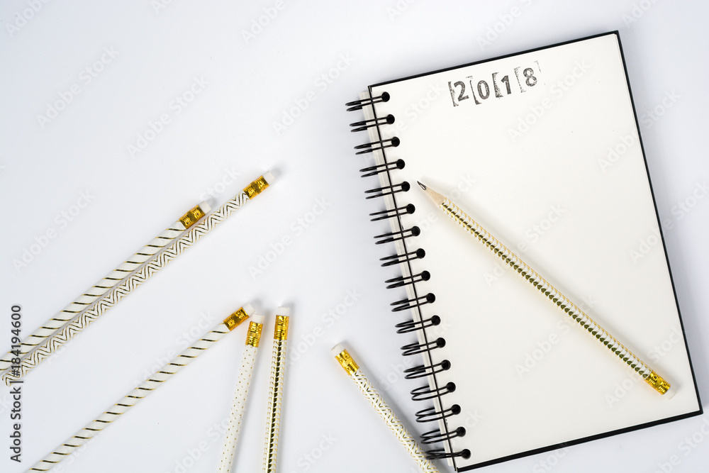 Simple minimalistic flat lay scene empty notebook Simple minimalistic flat lay scene empty notebook