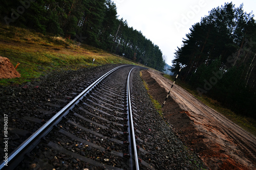 Railway to infinity in the woods