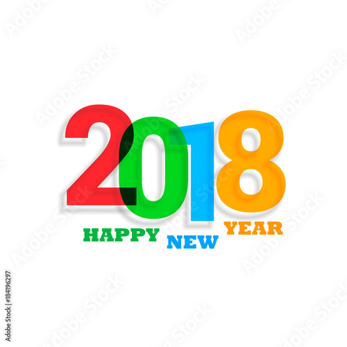 colorful 2018 text new year background
