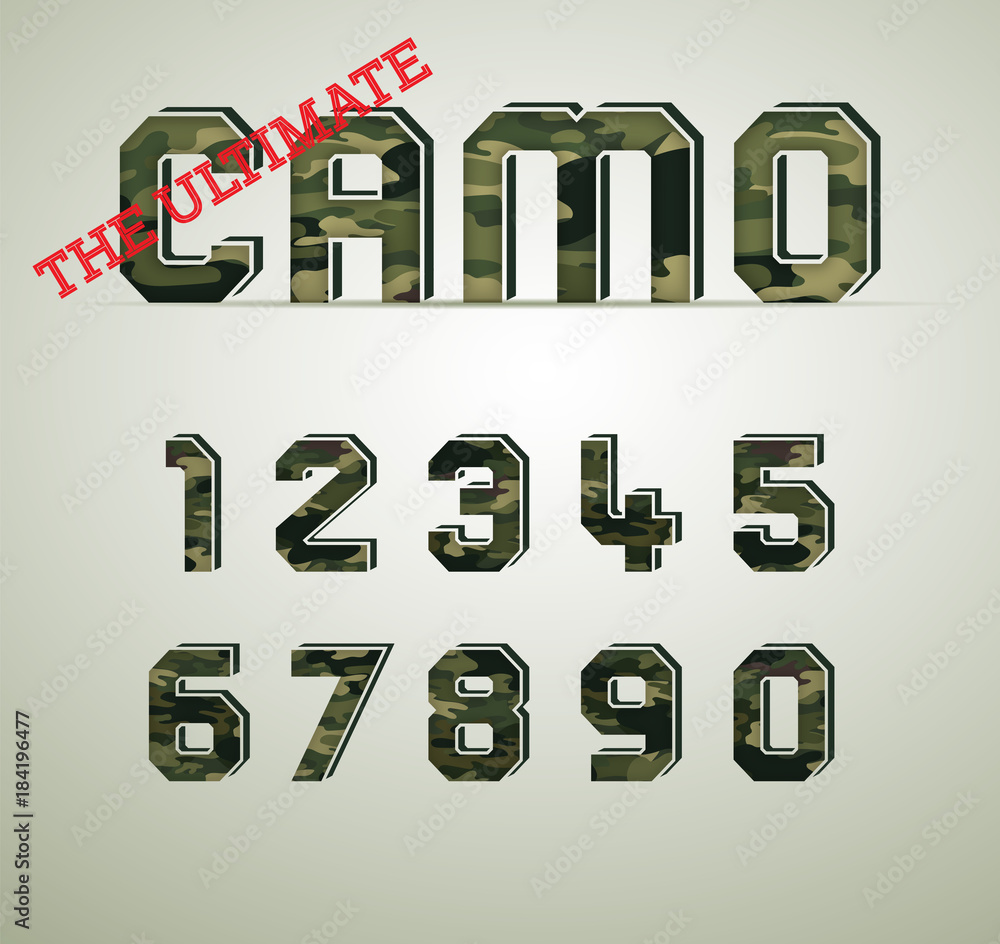 CAMO Character Set, detailed vector font
