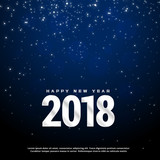 2018 happy new year blue background design