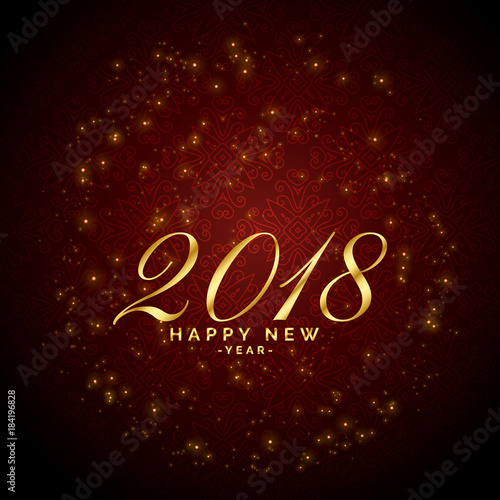 shiny sparkles red background for 2018 happy new year celebration