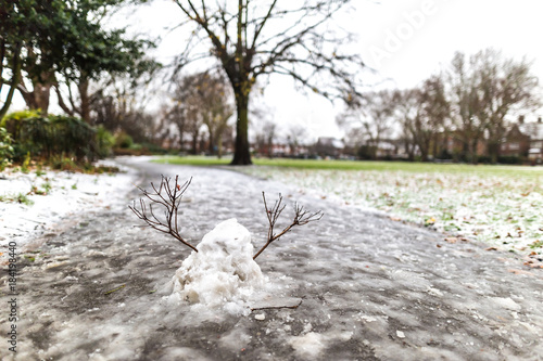 Photography London suburb in snowy winter day