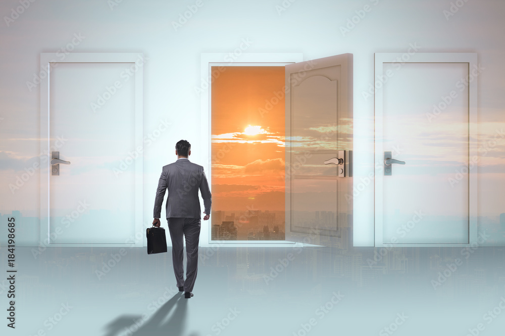 Fototapeta premium Businessman facing many business opportunities