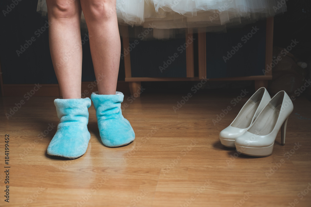 Women shoes and leg Women shoes and leg