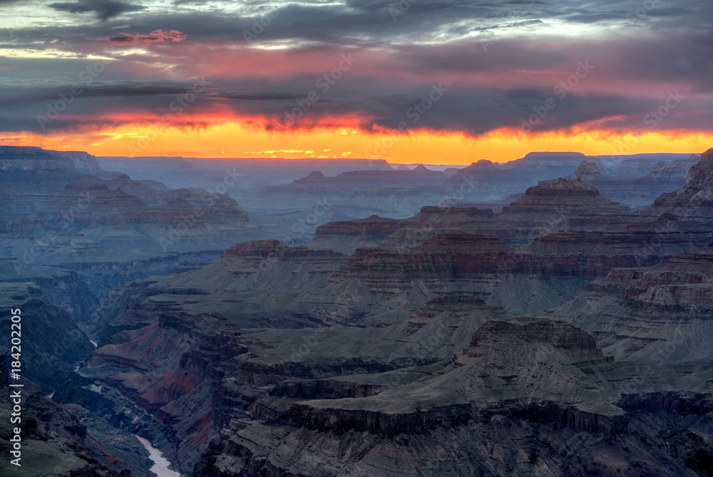 Grand Canyon Monsoon Sunset from Navajo Point