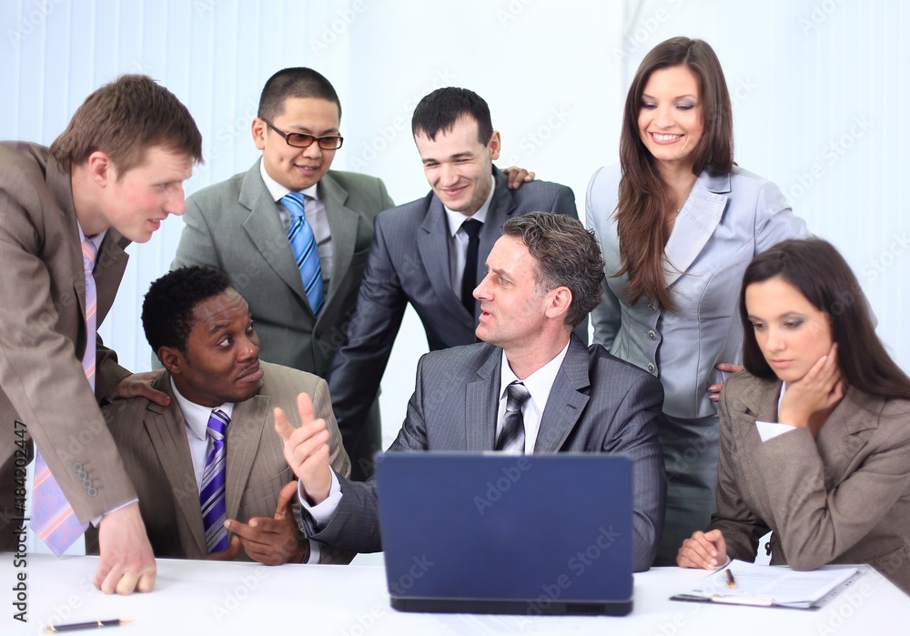 Manager and business team in office Manager and business team in office