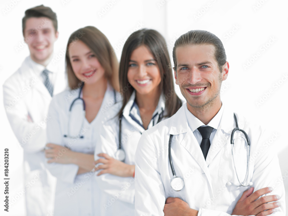 Team of doctors and nurses as colleagues in hospital Team of doctors and nurses as colleagues in hospital