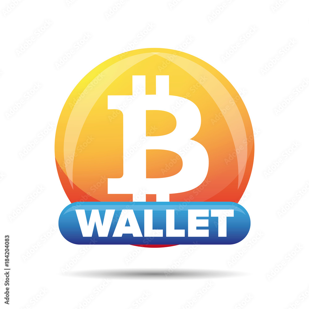 Obraz premium Bitcoin wallet button sign