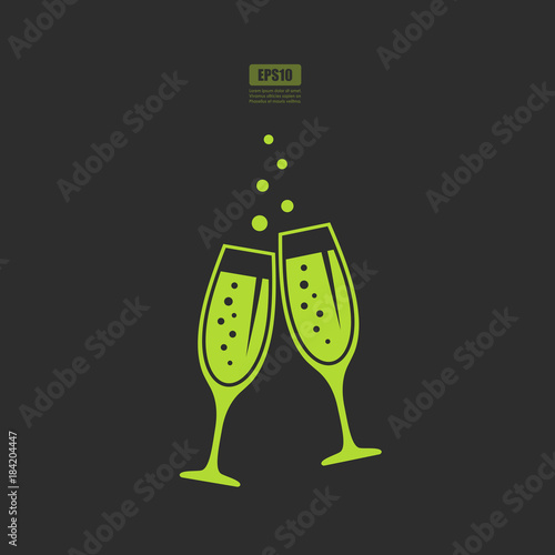 Champagne splash festive vector icon