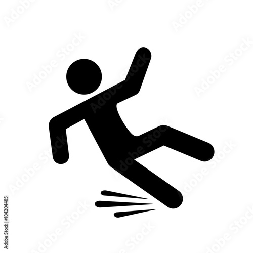 Fall hazard vector pictogram