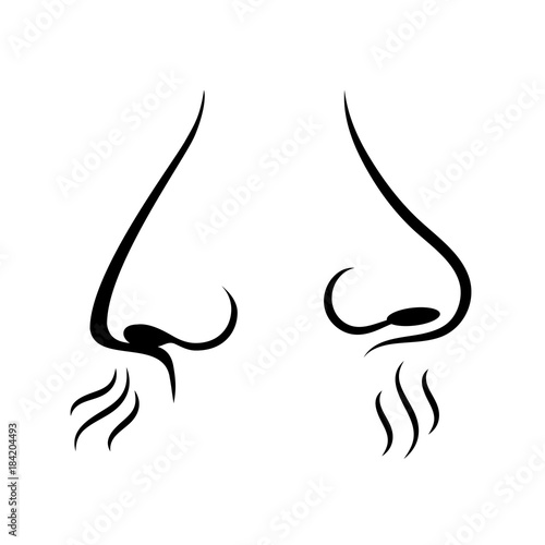 Smell nose pictogram set