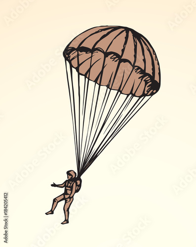 Parachutist. Vector drawing