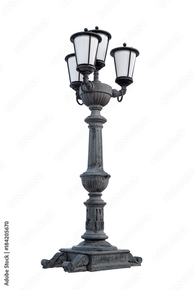 Street lantern on white background