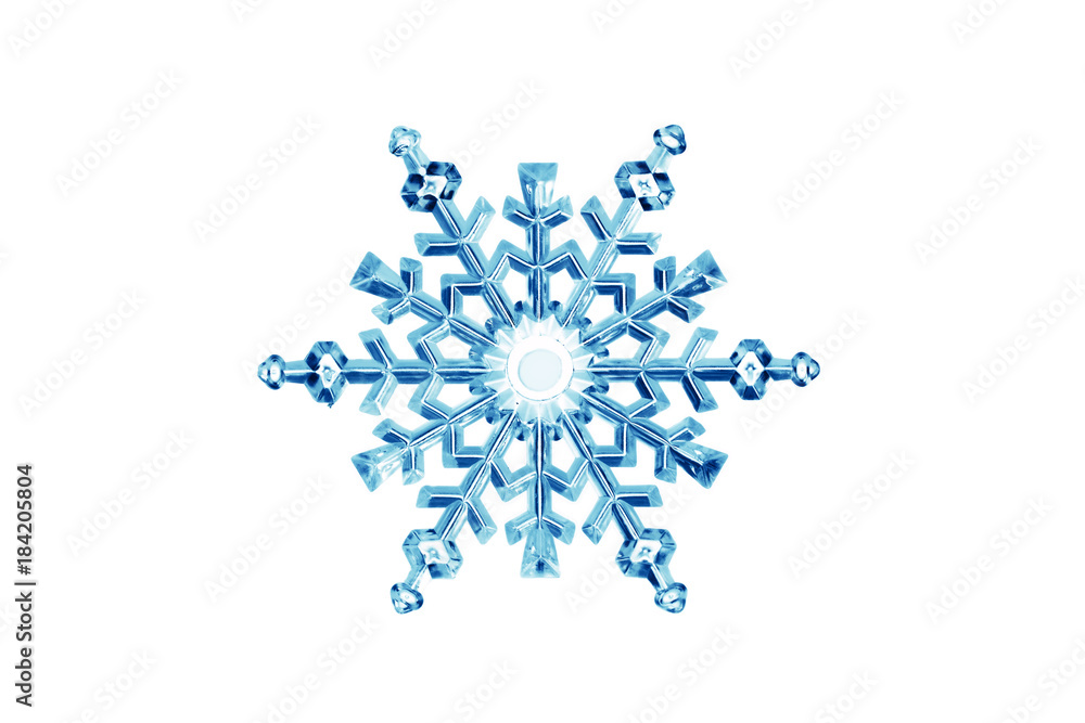 Blue snowflake, isolated on white background Blue snowflake, isolated on white background