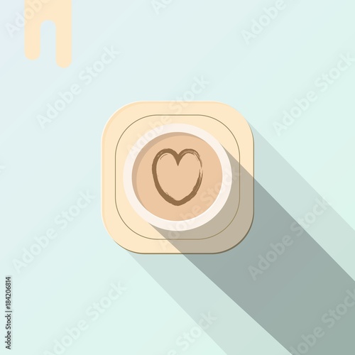 Cup of Coffee on a light Background. Minimal Design illustration. Ideal for backgrounds and posters