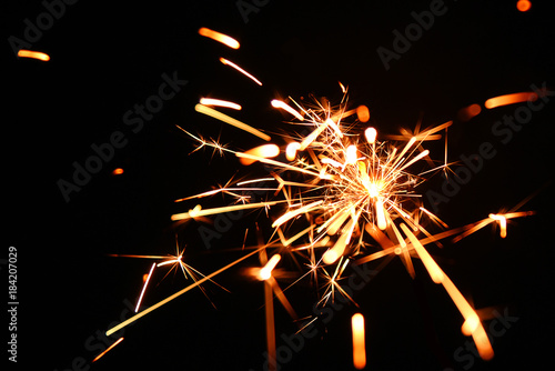 Celebration flame firework close up