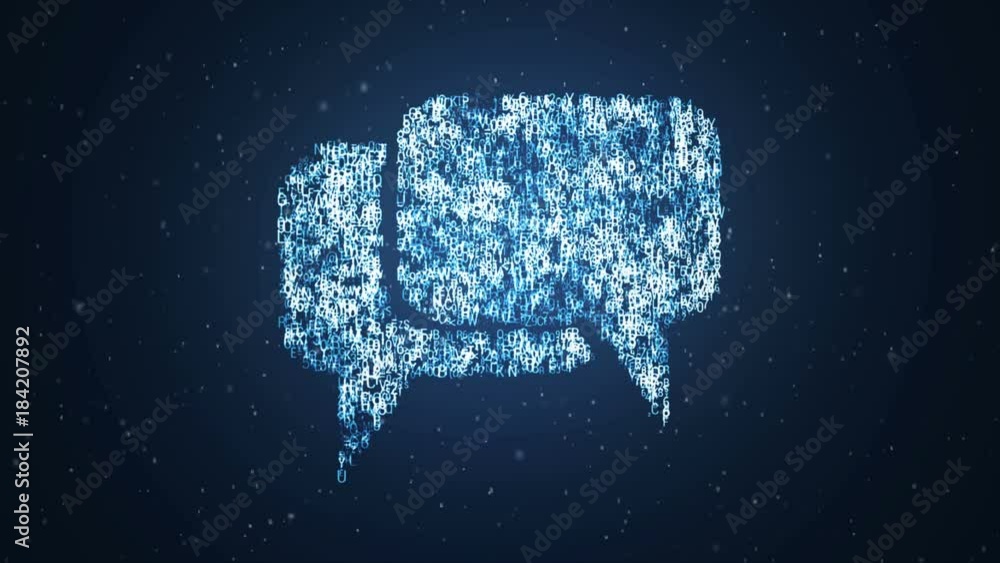 An animated speech bubble