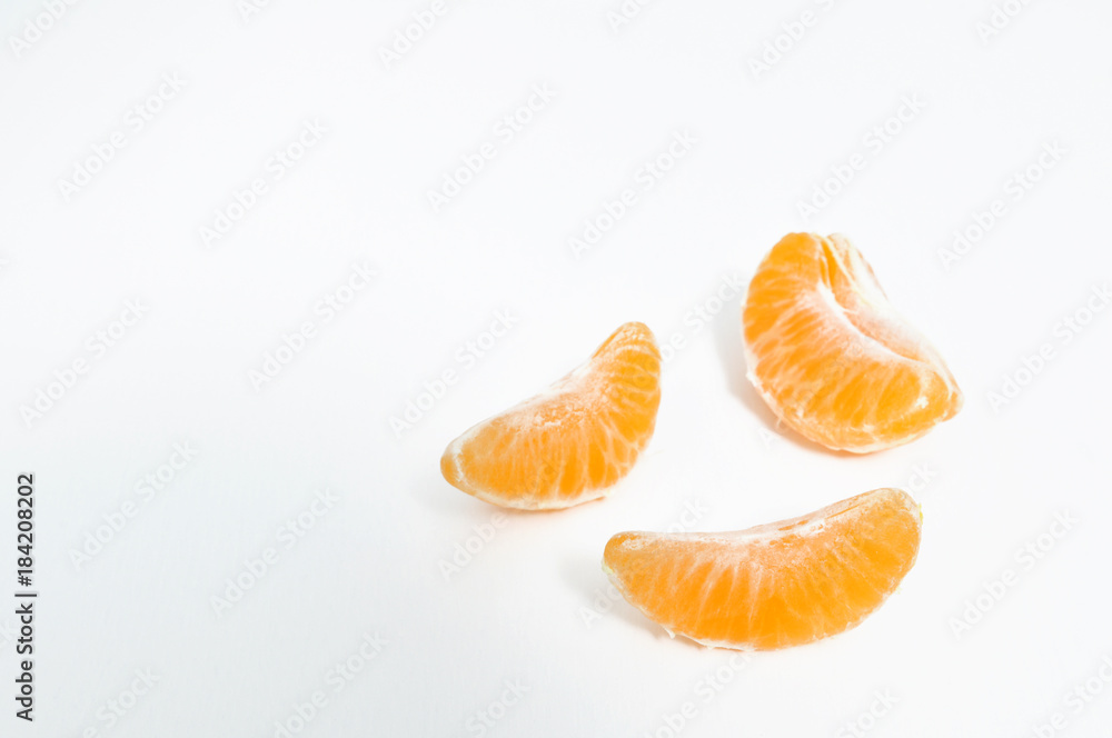 Deliciously refined tangerine on a white background