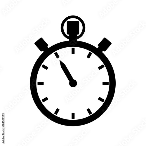 Stopwatch, timer or chronograph icon. Precise time measurement device. Vector Illustration