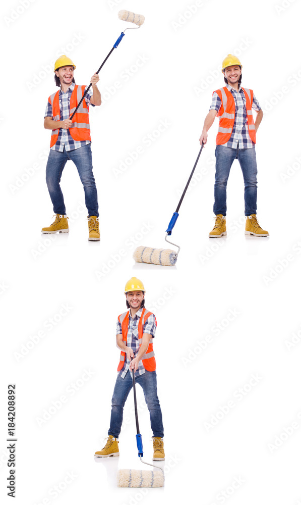 Painter isolated on the white background Painter isolated on the white background