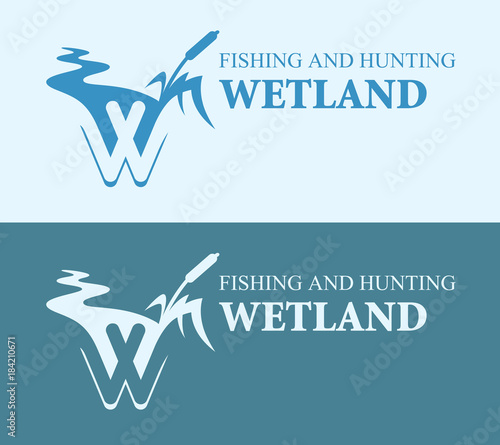 Wetland cattail on bright a...