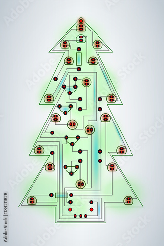 Vector electronic christmas...