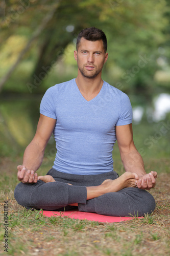 young man in meditation